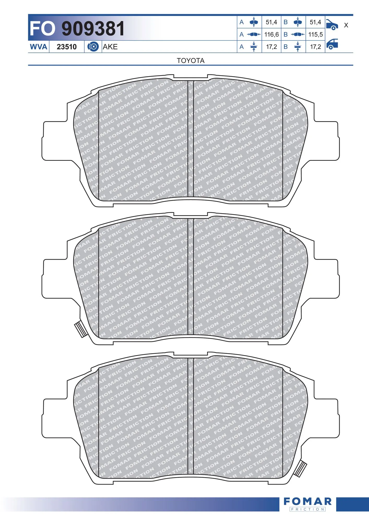 Brake Pad Set, disc brake